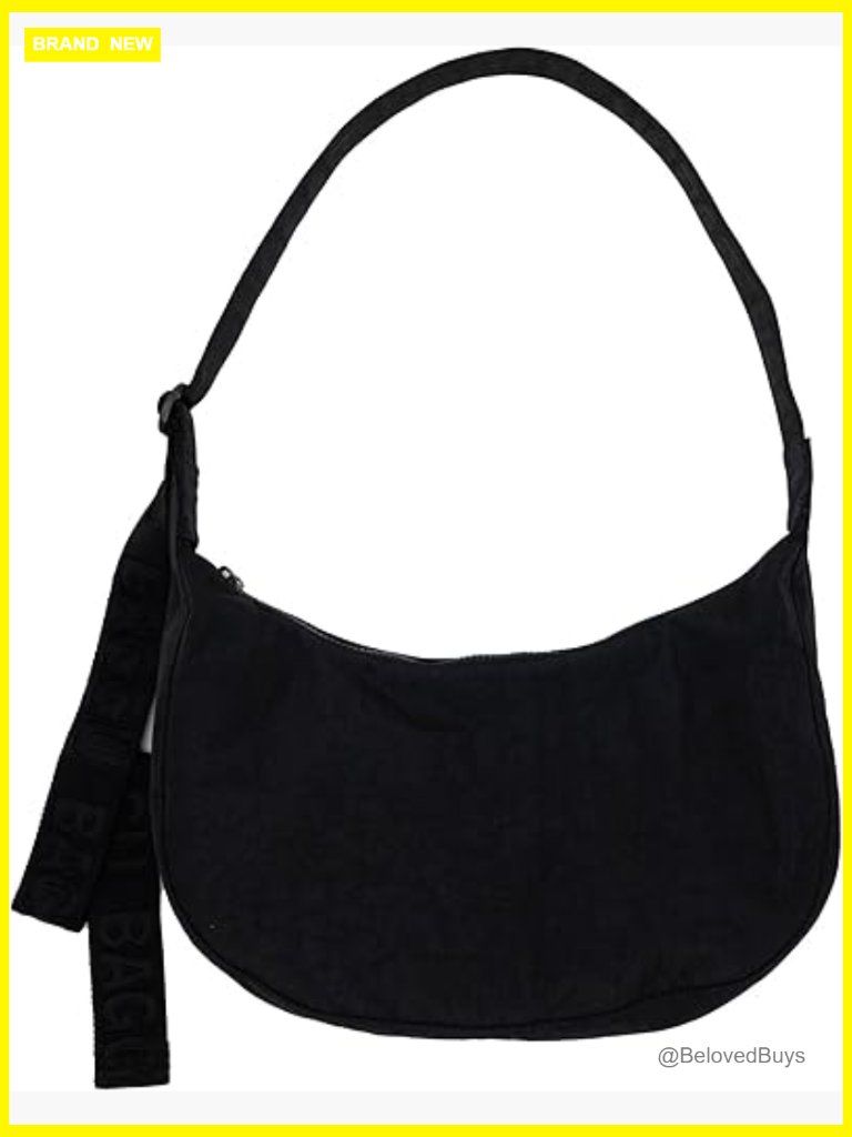 Recycled Nylon Crescent Crossbody Hobo Bag - Adjustable Strap